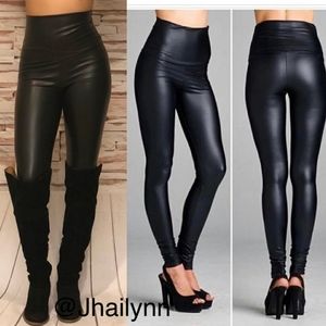 High waisted faux leather leggings (FIRM)